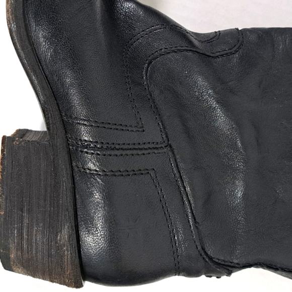 Frye 77207 Carson Tab Tall Western Boots Black SZ 6B - Picture 13 of 15